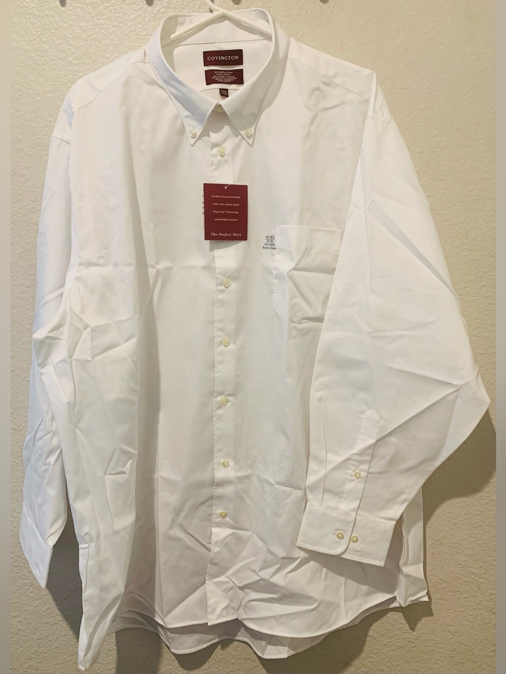Covington Men's White Button-Down Dress Shirt